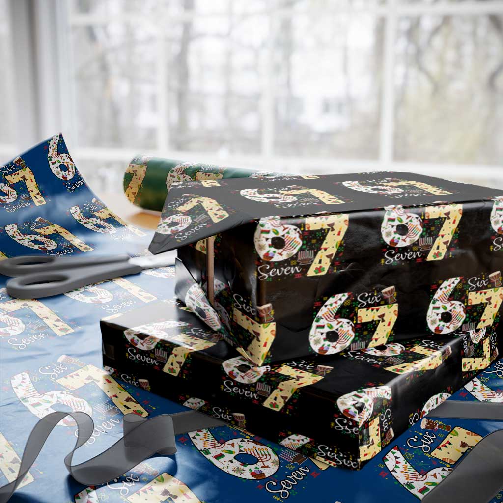 Funny 67 Kwanzaa Wrapping Paper Roll Six Seven Meme Kinara Candles African American Christmas TS11 Black Print Your Wear