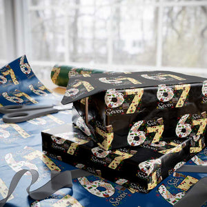 Funny 67 Kwanzaa Wrapping Paper Roll Six Seven Meme Kinara Candles African American Christmas TS11 Black Print Your Wear