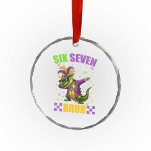 Funny 67 Mardi Gras Alligator Crystal Glass Ornament Six Seven Bruh Mardigator Dabbing Crocodile TS11 Print Your Wear