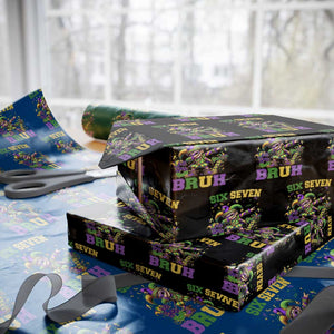 Funny 67 Mardi Gras Wrapping Paper Roll Six Seven Bruh Dabbing Jester TS11 Black Print Your Wear