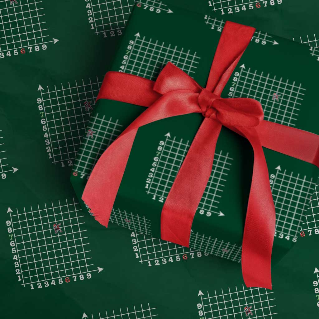 Funny 67 Math Coordinates Christmas Wrapping Paper Roll Dabbing Santa Teacher Student Six Seven Meme TS11 Green Print Your Wear