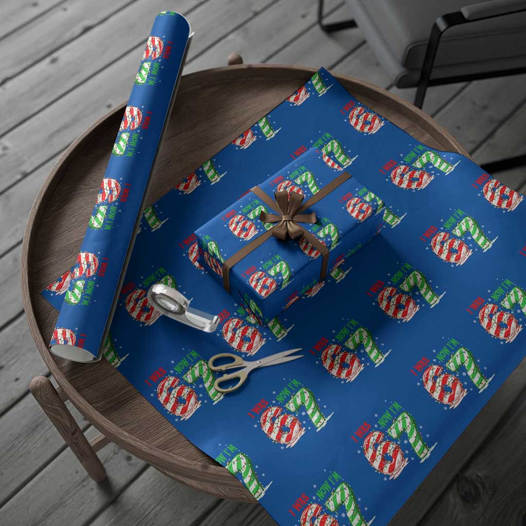 Funny 67 Meme 7 Year Old Birthday Christmas Wrapping Paper Roll I Was 6 Now I Am 7 Brainrot TS11 Blue Print Your Wear