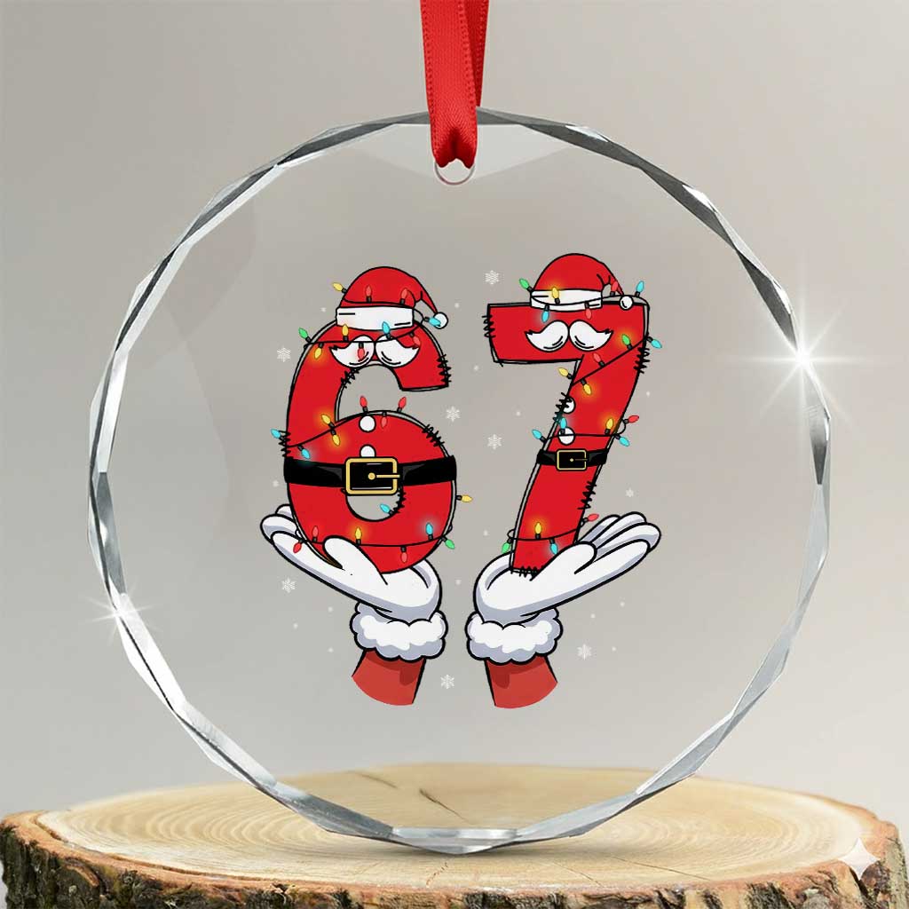 Funny 67 Meme Crystal Glass Ornament Funny Christmas Party Holiday Gift TS12 Transparent Glass 3'' Circle Print Your Wear