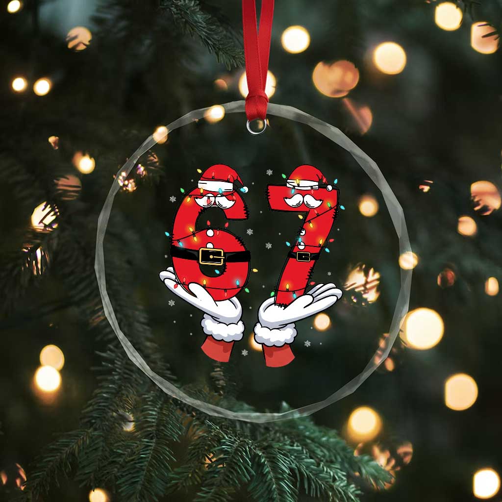 Funny 67 Meme Crystal Glass Ornament Funny Christmas Party Holiday Gift TS12 Print Your Wear