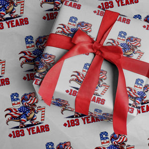 Funny 67 Meme Dinosaur American Pride Wrapping Paper Roll USA 250th Anniversary