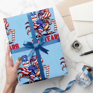 Funny 67 Meme Dinosaur American Pride Wrapping Paper Roll USA 250th Anniversary