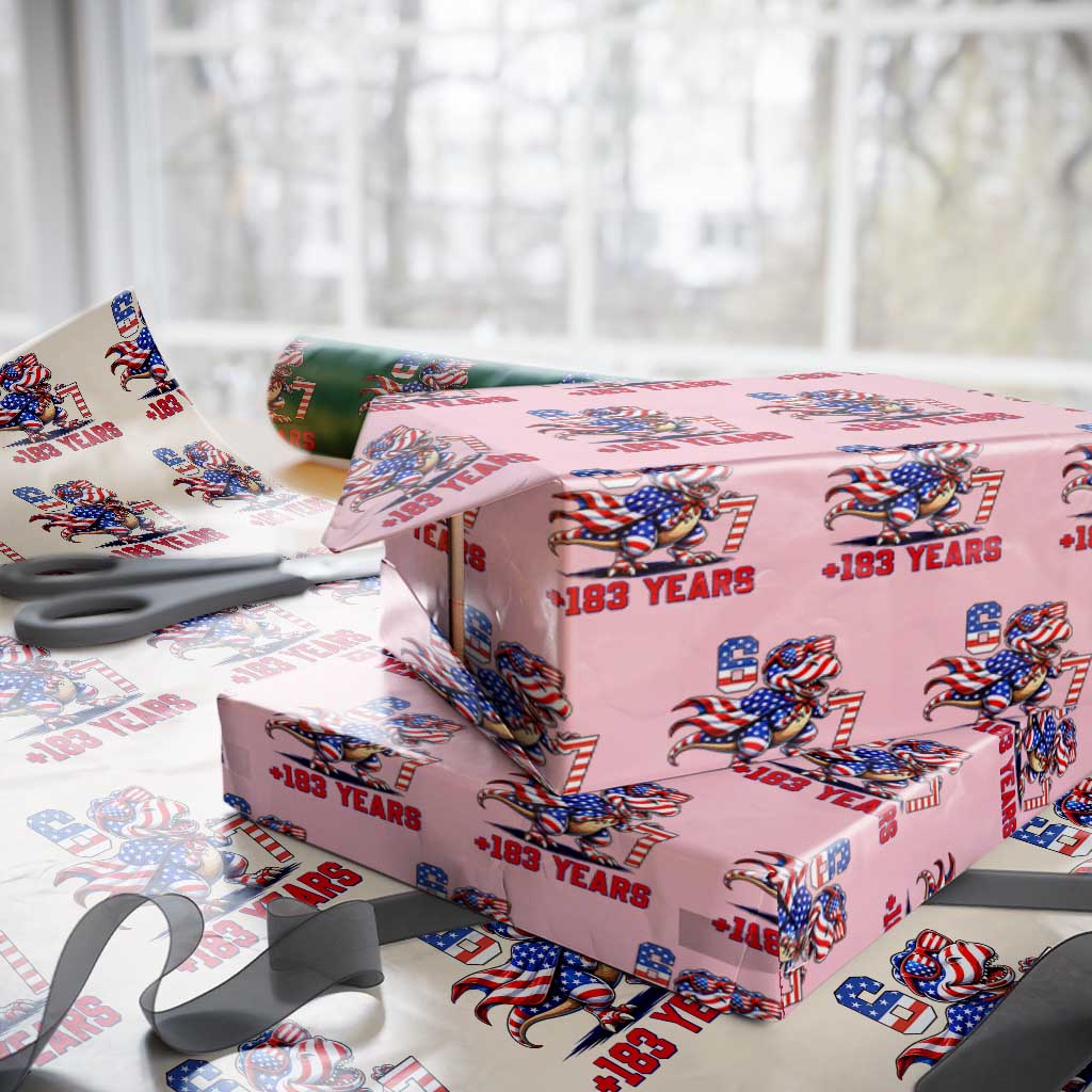 Funny 67 Meme Dinosaur American Pride Wrapping Paper Roll USA 250th Anniversary