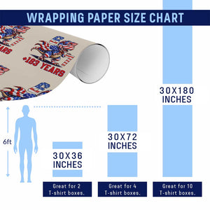 Funny 67 Meme Dinosaur American Pride Wrapping Paper Roll USA 250th Anniversary