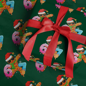Funny 67 Meme Gingerbread Christmas Wrapping Paper Roll Six Seven Ice Cream Drip Boys TS10 Green Print Your Wear