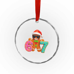 Funny 67 Meme Gingerbread Donut Crystal Glass Ornament Cool Christmas Cookie Six Seven Santa Hat Sprinkles TS02 Print Your Wear