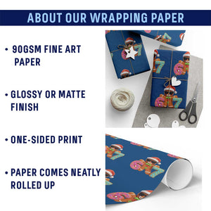 Funny 67 Meme Gingerbread Donut Wrapping Paper Roll Cool Christmas Cookie Six Seven Santa Hat Sprinkles TS02 Print Your Wear