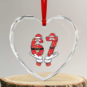Funny 67 Meme Heart Crystal Glass Ornament Funny Christmas Party Holiday Gift TS12 Transparent Glass 3'' Heart Print Your Wear