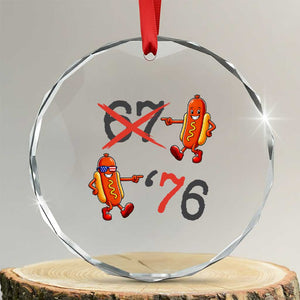 Funny 67 Meme Hot Dog Lover Crystal Glass Ornament USA 250 BBQ Celebration TS12 Transparent Glass 3'' Circle Print Your Wear