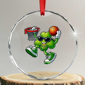 Funny 67 Meme Six Seven Basketball Shamrock St Patricks Day Crystal Glass Ornament TS11 Transparent Glass 3'' Circle Print Your Wear