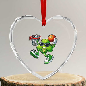 Funny 67 Meme Six Seven Basketball Shamrock St Patricks Day Heart Crystal Glass Ornament TS11 Transparent Glass 3'' Heart Print Your Wear