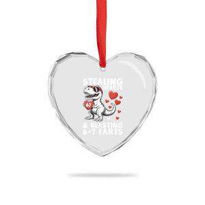 Funny 67 Meme Valentines Day Dinosaur Heart Crystal Glass Ornament Stealing Hearts And Blasting 67 Farts TS11 Print Your Wear