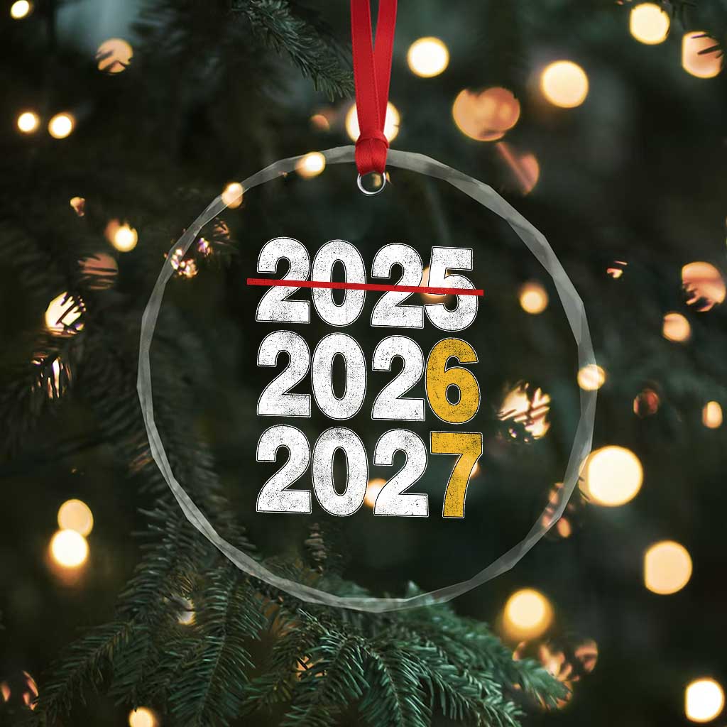 Funny 67 New Year Crystal Glass Ornament Happy New Year 2026 2027 Six Seven Meme TS11 Print Your Wear