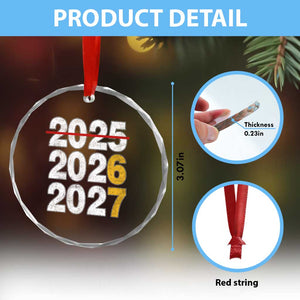 Funny 67 New Year Crystal Glass Ornament Happy New Year 2026 2027 Six Seven Meme TS11 Print Your Wear
