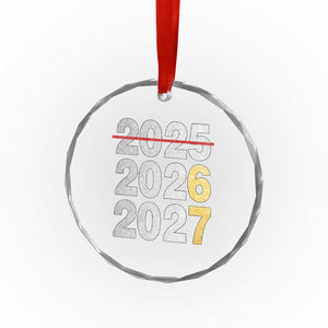 Funny 67 New Year Crystal Glass Ornament Happy New Year 2026 2027 Six Seven Meme Faux Glitter Effect Printed TS11 Print Your Wear