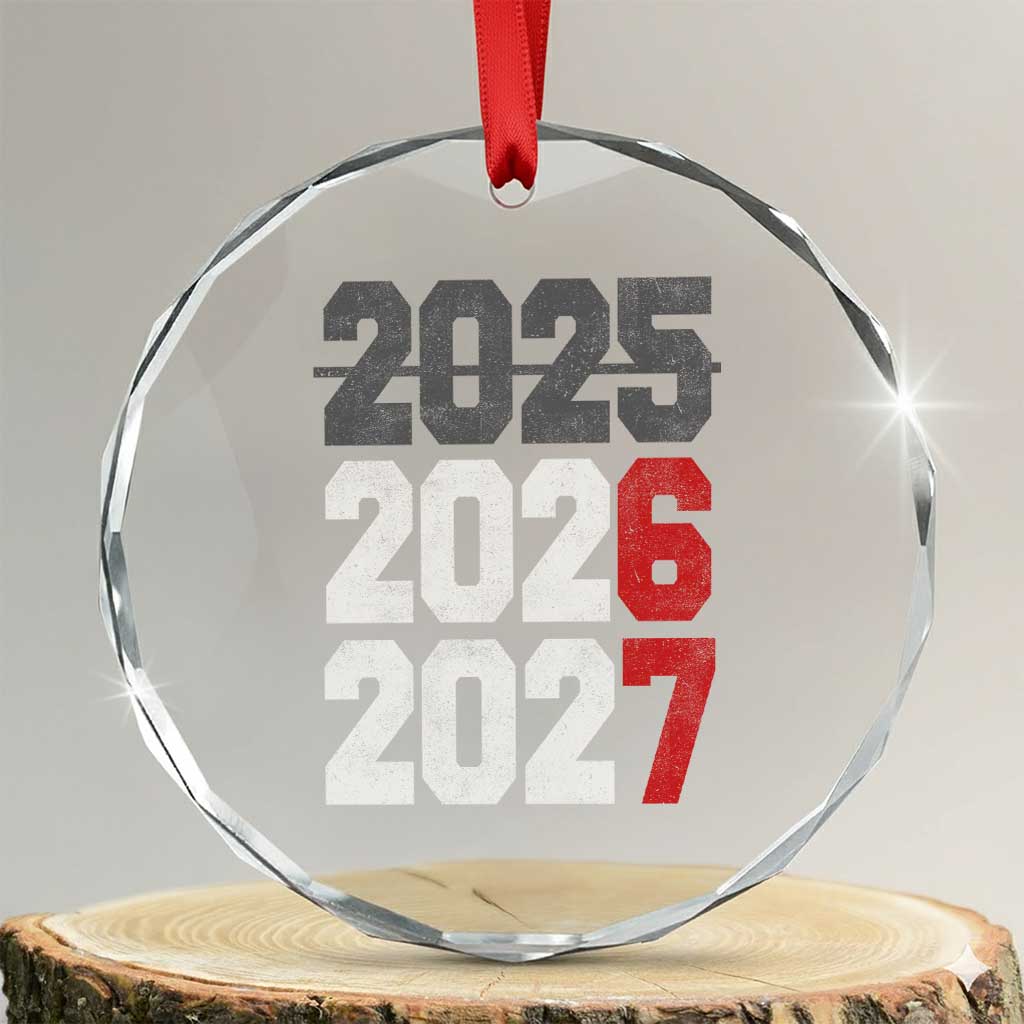 Funny 67 New Year Crystal Glass Ornament Happy New Year 2026 2027 Sports Jersey Number TS11 Transparent Glass 3'' Circle Print Your Wear