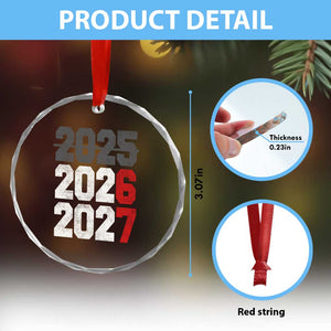 Funny 67 New Year Crystal Glass Ornament Happy New Year 2026 2027 Sports Jersey Number TS11 Print Your Wear