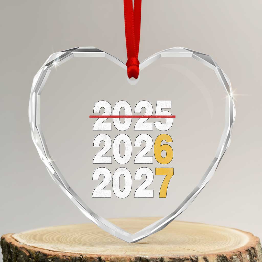 Funny 67 New Year Heart Crystal Glass Ornament Happy New Year 2026 2027 Six Seven Meme TS11 Transparent Glass 3'' Heart Print Your Wear