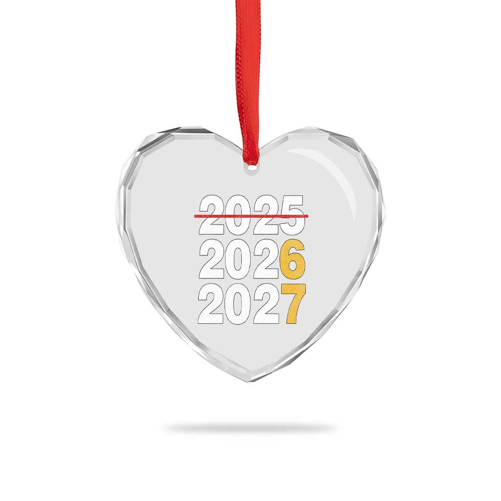 Funny 67 New Year Heart Crystal Glass Ornament Happy New Year 2026 2027 Six Seven Meme TS11 Print Your Wear