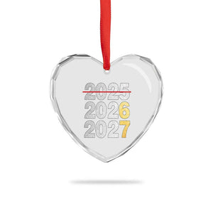 Funny 67 New Year Heart Crystal Glass Ornament Happy New Year 2026 2027 Six Seven Meme Faux Glitter Effect Printed TS11 Print Your Wear