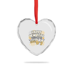 Funny 67 New Year Heart Crystal Glass Ornament Happy New Year Welcome To 2026 7 TS11 Print Your Wear