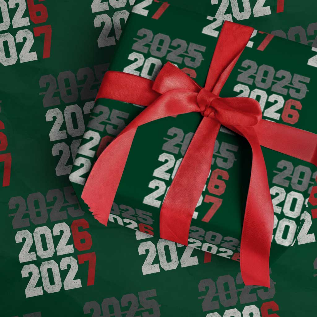Funny 67 New Year Wrapping Paper Roll Happy New Year 2026 2027 Sports Jersey Number TS11 Green Print Your Wear