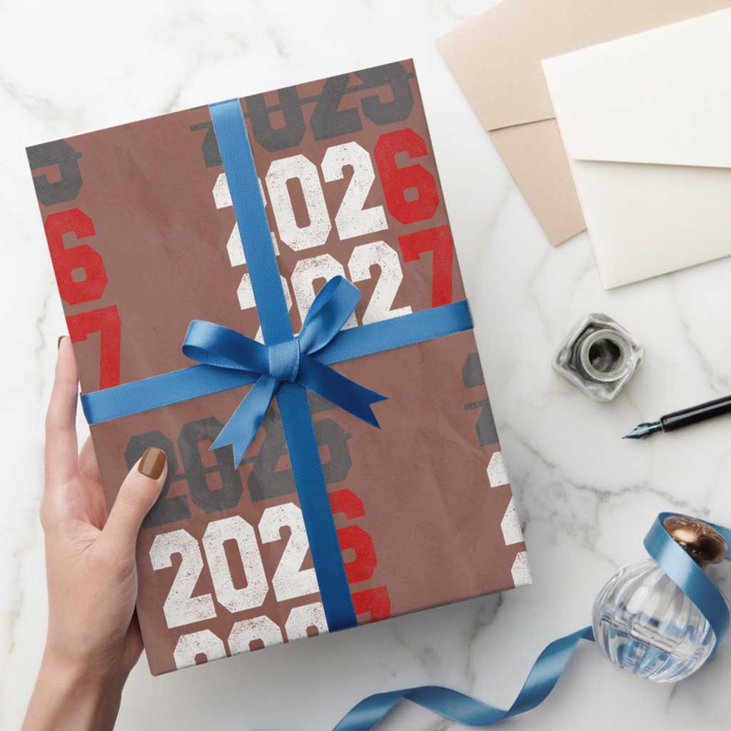 Funny 67 New Year Wrapping Paper Roll Happy New Year 2026 2027 Sports Jersey Number TS11 Mocha Print Your Wear