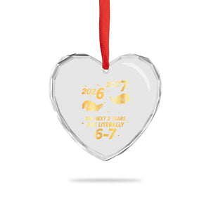 Funny 67 New Years Eve Heart Crystal Glass Ornament Six Seven Boys Kids NYE Party 6 7 Meme TS10 Print Your Wear