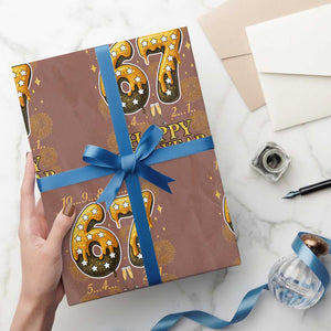 Funny 67 New Years Eve Wrapping Paper Roll Countdown New Year Party 2026 Six Seven Meme TS11 Mocha Print Your Wear