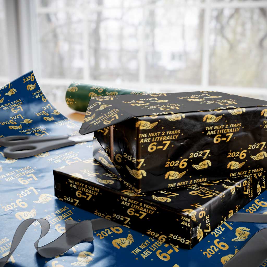 Funny 67 New Years Eve Wrapping Paper Roll Six Seven Boys Kids NYE Party 6 7 Meme TS10 Black Print Your Wear
