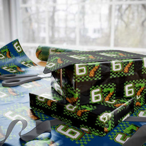 Funny 67 Pixel Style Graphic Wrapping Paper Roll Viral Six Seven Meme Gamer TS02 Black Print Your Wear