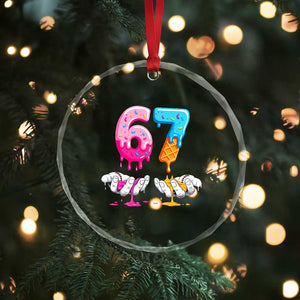 Funny 67 Six Seven Ice Cream Drip Crystal Glass Ornament Cool Meme 6 7 Funny Number Couple Matching Costume TS10 Print Your Wear