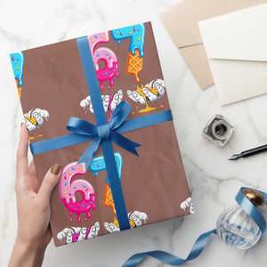 Funny 67 Six Seven Ice Cream Drip Wrapping Paper Roll Cool Meme 6 7 Funny Number Couple Matching Costume TS10 Mocha Print Your Wear