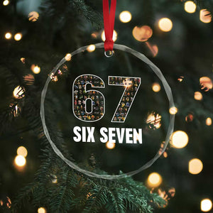 Funny 67 Six Seven Italian Brainrot Gen Alpha Meme Crystal Glass Ornament TS11 Print Your Wear