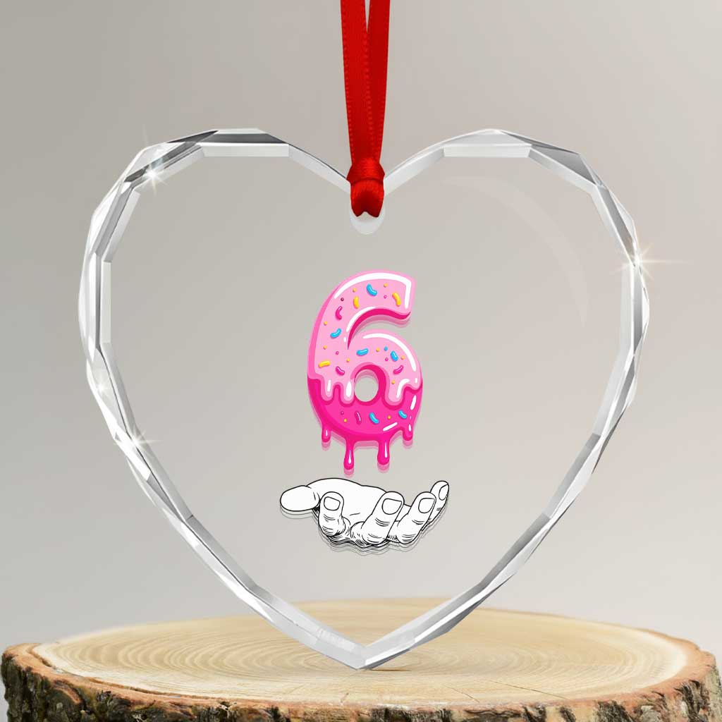 Funny 67 Six Seven Meme Couple Matching Heart Crystal Glass Ornament Number 6 Baseball Ice Cream Drip TS10 Transparent Glass 3'' Heart Print Your Wear