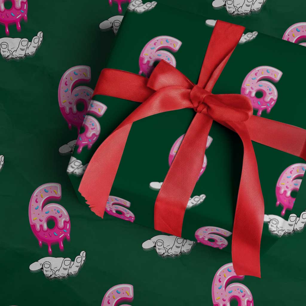 Funny 67 Six Seven Meme Couple Matching Wrapping Paper Roll Number 6 Baseball Ice Cream Drip TS10 Green Print Your Wear