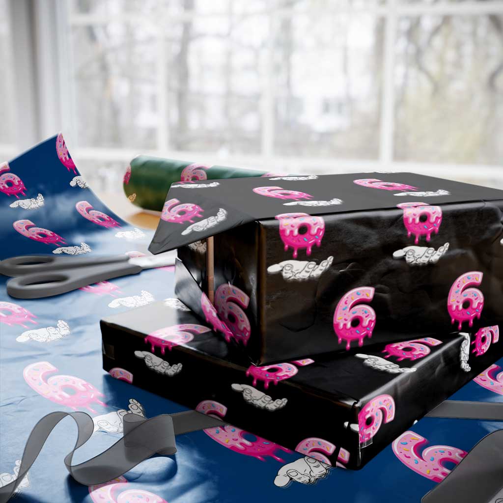 Funny 67 Six Seven Meme Couple Matching Wrapping Paper Roll Number 6 Baseball Ice Cream Drip TS10 Black Print Your Wear