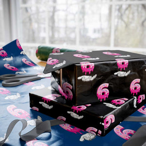 Funny 67 Six Seven Meme Couple Matching Wrapping Paper Roll Number 6 Baseball Ice Cream Drip TS10 Black Print Your Wear