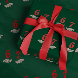Funny 67 Six Seven Meme Hands Gesture Alpha Slang Wrapping Paper Roll TS11 Green Print Your Wear