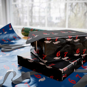 Funny 67 Six Seven Meme Hands Gesture Alpha Slang Wrapping Paper Roll TS11 Black Print Your Wear