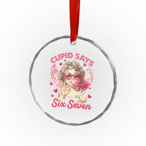 Funny 67 Valentines Day Crystal Glass Ornament Cupid Say Six Seven 67 Meme TS11 Print Your Wear