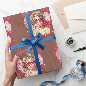 Funny 67 Valentines Day Wrapping Paper Roll Cupid Say Six Seven 67 Meme TS11 Mocha Print Your Wear