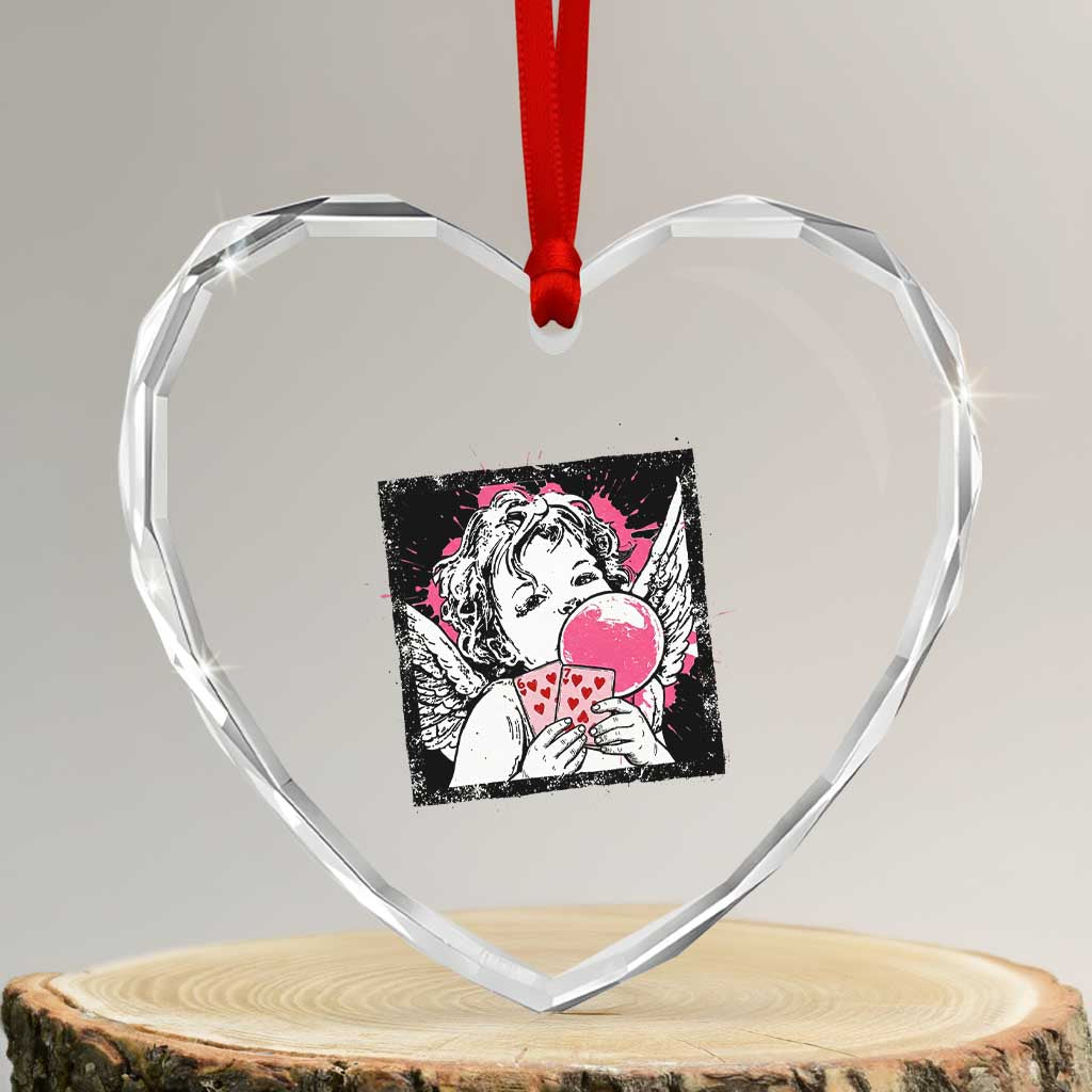 Funny 67 Valentines Heart Crystal Glass Ornament Cupid Playing Cards Six Seven TS14 Transparent Glass 3'' Heart Print Your Wear