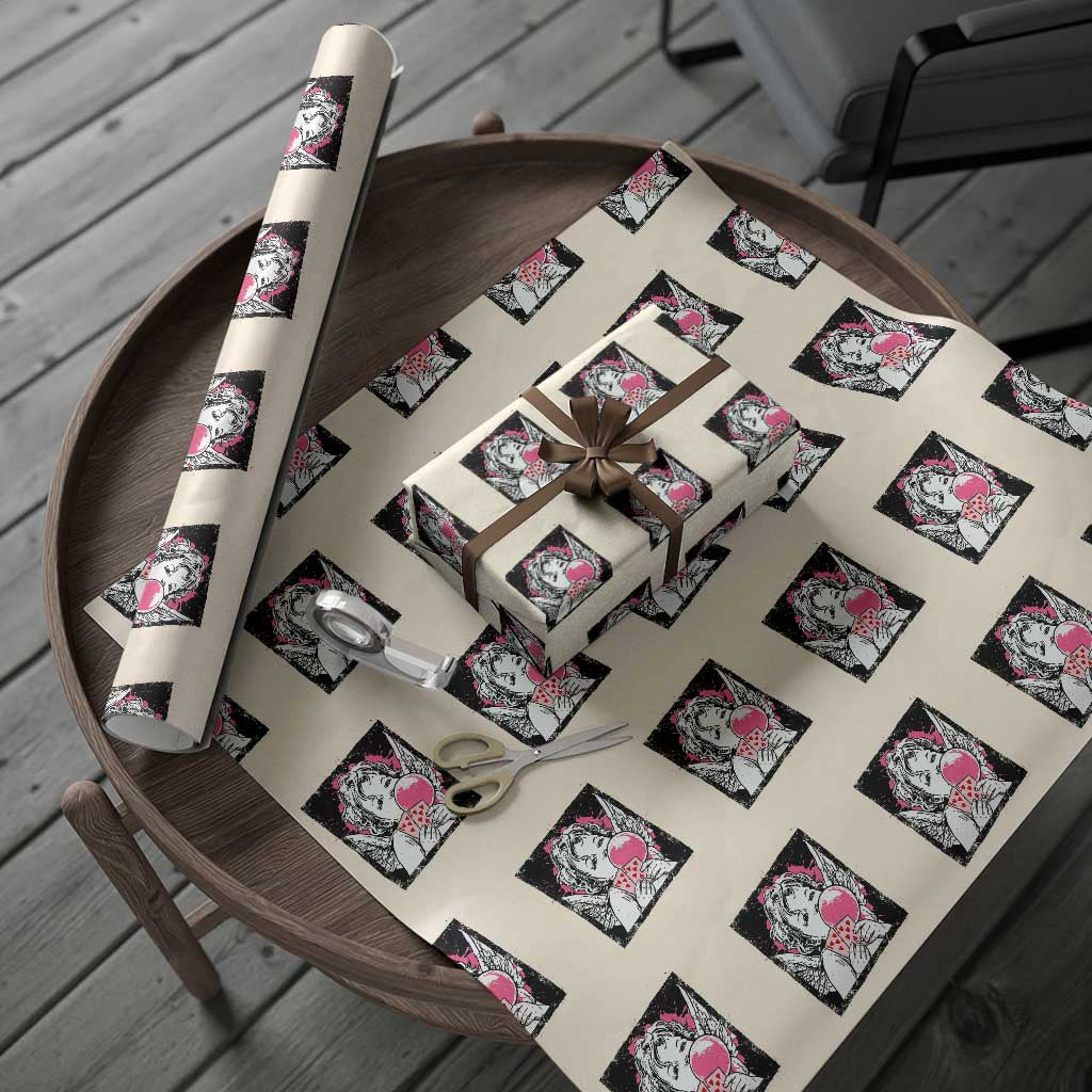 Funny 67 Valentines Wrapping Paper Roll Cupid Playing Cards Six Seven TS14 Beige Print Your Wear