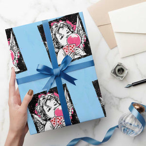 Funny 67 Valentines Wrapping Paper Roll Cupid Playing Cards Six Seven TS14 Light Blue Print Your Wear