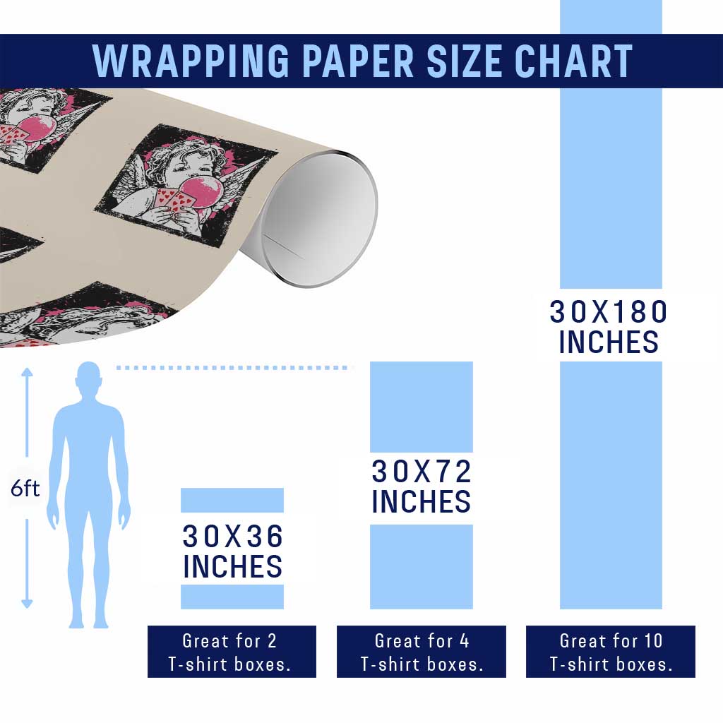 Funny 67 Valentines Wrapping Paper Roll Cupid Playing Cards Six Seven TS14 Print Your Wear